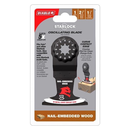 Diablo Diablo Starlock 2-1/2 in. W Bi-Metal Curved Contact Edge Oscillating Blade Nail-Embedded Wood 1 pk DOS250BW